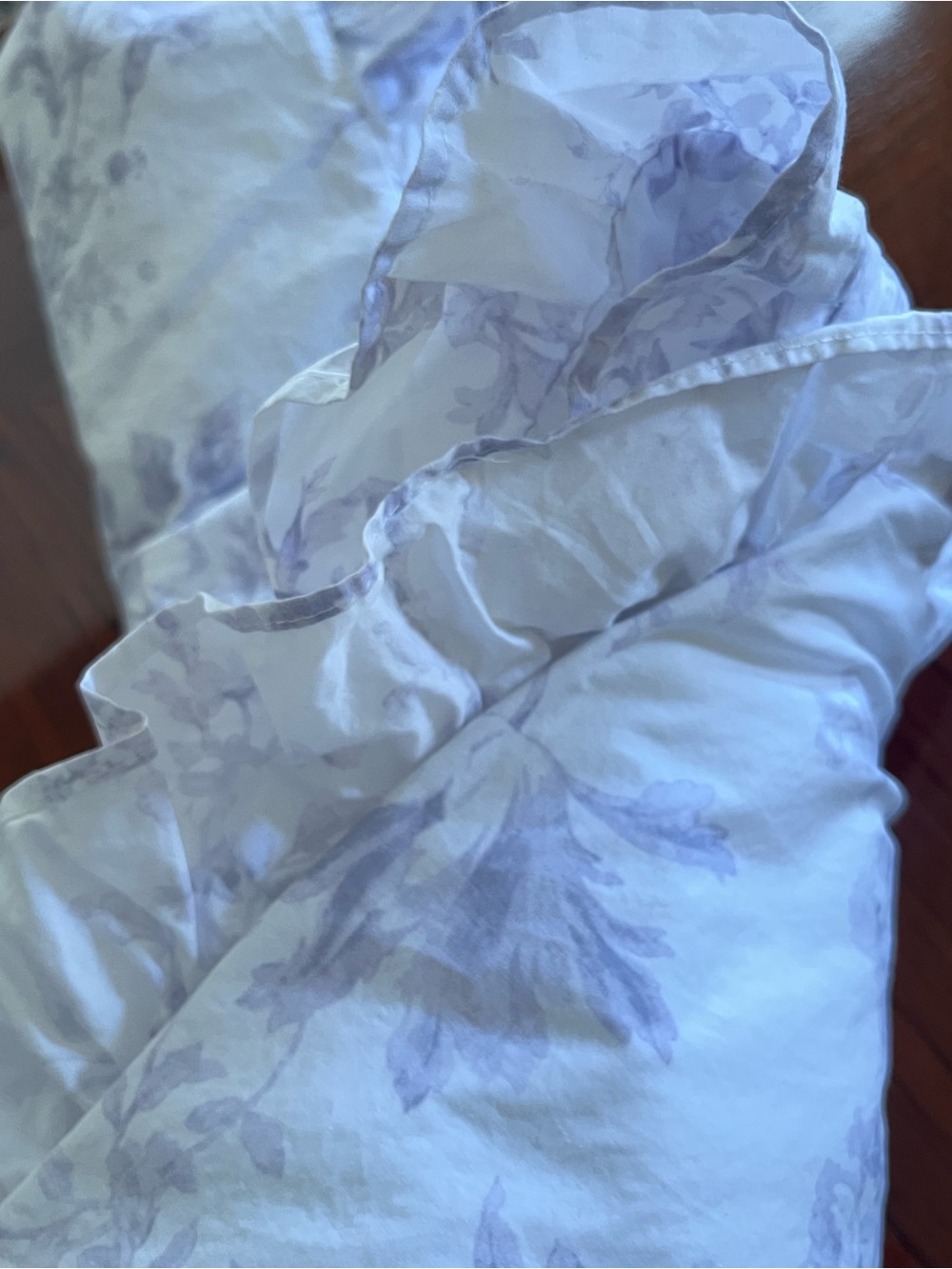 Cabbages & Roses Lavender Floral Quilted Shams with Ruffle Trim - Picture 10 of 16